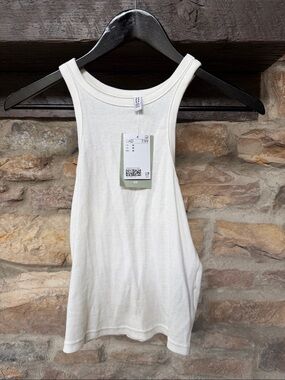 H&M Cream Ribbed Tank Top - Racerback